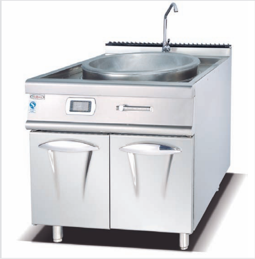 立式电磁单头抛炒炉连柜座